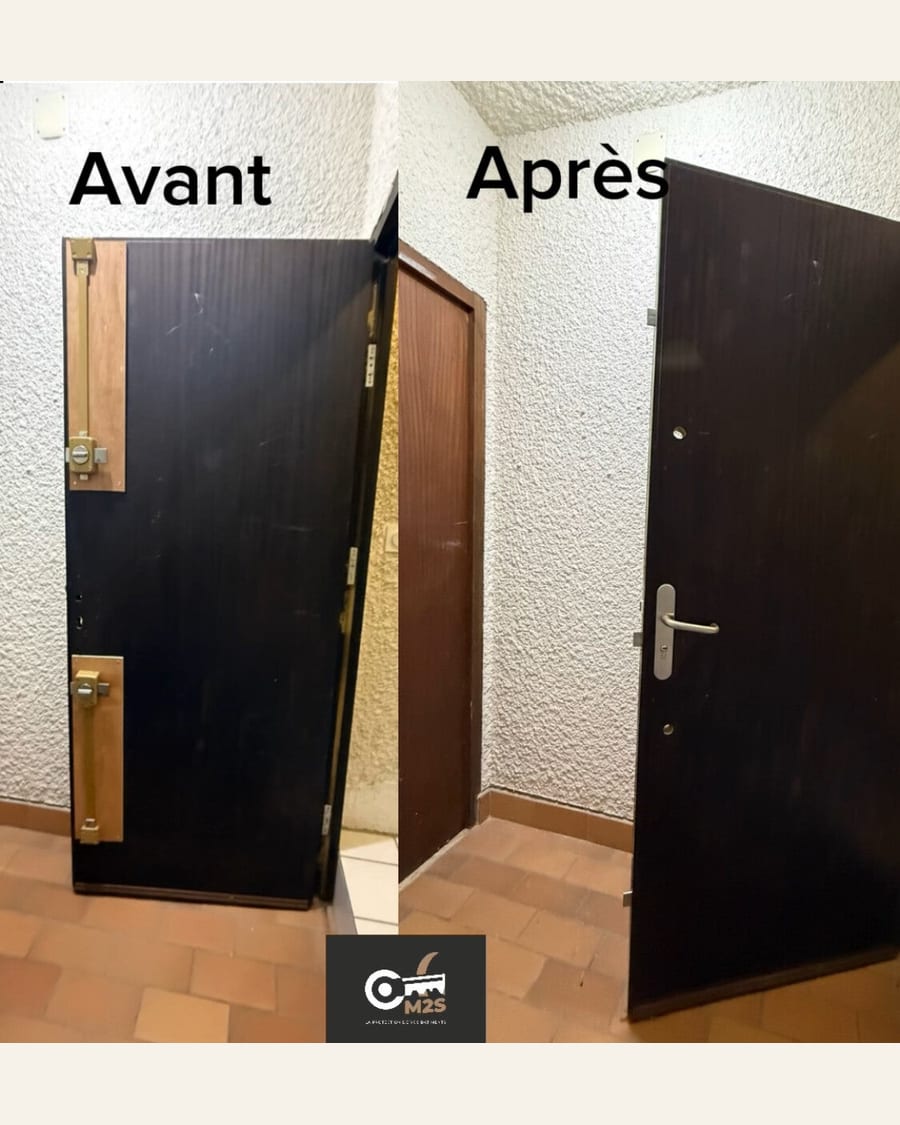 Charleville-Mézières — Réparation complète d’une porte et pose d’une serrure à fouillot à Charleville-Mézières